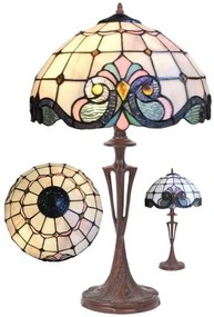Stolná lampa Tiffany vitráž ELECTRA peacock Ø40*60