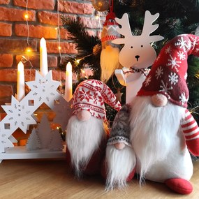 Vianočný škriatok ELF 062 - 29 cm červený
