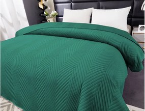 Zelený zamatový prehoz na posteľ ARROW VELVET Rozmer: 200 x 220 cm