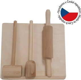 Drevená sada pre malých kuchárov, 23 x 6 x 21 cm, 3 ks