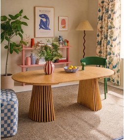 Okrúhly rozkladací jedálenský stôl s doskou v dubovom dekore ø 120 cm Osaka – House Nordic