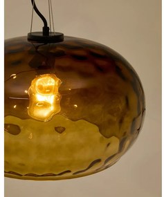 Jantárové sklenené závesné svietidlo so skleneným tienidlom ø 40 cm Balma – Kave Home