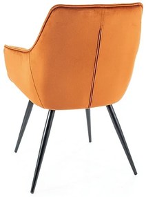 Jedálenská stolička Lilia Velvet, oranžová / čierna