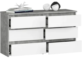 Komoda CL100 6SZ betón / biela
