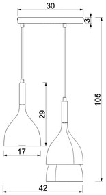 Luster na lanku NOAK 3xE27/15W/230V mosadz/zlatá