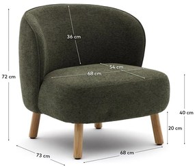 Zelené ženilkové kreslo Ulit – Kave Home