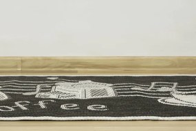 Protišmykový kuchynský koberec/ behúň Flex 951/80 Káva grafitový