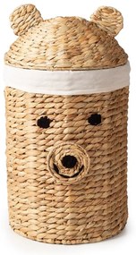 Detský kôš na hračky z vodného hyacintu v prírodnej farbe ø 30x56 cm Bear – Compactor