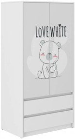 Detská šatníková skriňa s macíkom 180x55x90 cm