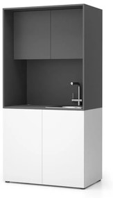 Kuchynka NIKA s drezom a batériou 1000 x 600 x 2000 mm, grafitová, pravá