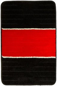 Kúpeľňový koberček COMO červený / čierny, pruhy