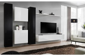 Obývacia stena Switch VI Čierna/Biely