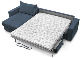 Tmavomodrá menčestrová rozkladacia rohová pohovka (variabilná) Augustin – Bobochic Paris