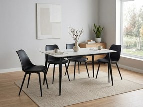 Jedálenský stôl RION 130x70 cm s keramickou doskou, biely mramor