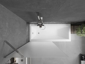 Mexen Next, vaňová zástena 1-krídlová 90 x 150 cm, fixné krídlo, 6 mm námraza sklo, chrómový profil, 895-090-000-00-30-01
