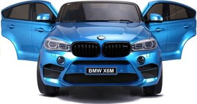 LEAN CARS Elektrické autíčko BMW X6M pre deti modré lakované