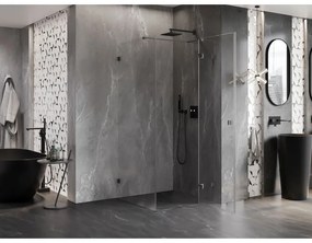 Mexen Lunar T, výklopný sprchový kút pravý 110 x 110 cm, 8mm číre sklo, profil grafit brúsený, 834T-110-110-66-00-P