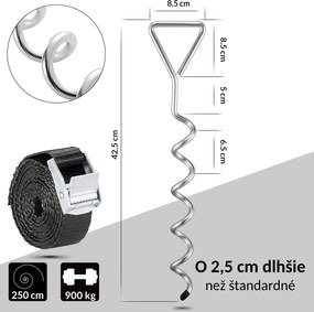 Sada kotiev do zeme, 4ks, 42,5x8,5cm, strieborná Monzana