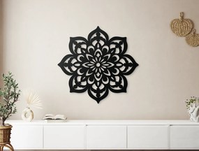 drevko Mandala na stenu Ruža Rozmer obrazu: 44,5 x 44 cm, Farba dekorácie: Čierna