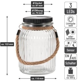 Sada solárnych svetiel,3 LED, plastové, studená biela, 5 ks