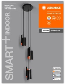 Ledvance - LED Stmievateľný luster na lanku SMART+ DECOR 3xLED/8W/230V čierna Wi-Fi
