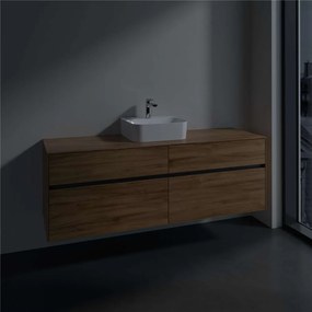 VILLEROY &amp; BOCH Collaro závesná skrinka pod umývadlo na dosku (umývadlo v strede), 4 zásuvky, 1600 x 500 x 548 mm, Oak Kansas, C10400RH