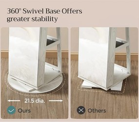 Zrkadlová skrinka na šperky, uzamykateľná, so 6 LED svetlami, otočná o 360°