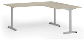Kancelársky stôl PRIMO BETA L, 1800 x 1800 mm, sivá podnož, dub prírodný