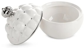 Nádoba ADORE 05 s vekom biela / strieborná