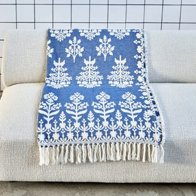 House Doctor Bavlnený prehoz Mazzo Blue 200 x 140 cm