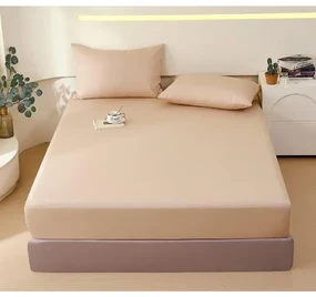 Bavlnená posteľná plachta s gumkou - béžová Šírka: 200 cm | Dĺžka: 220 cm