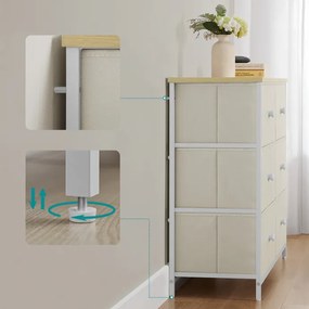 Autronic BONTEC Komoda 80x30x71cm, kov, béžová, AUK-E1033 WT Farba: Béžová