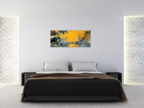 Obraz - Slon v prírode (120x50 cm)