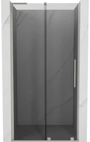 Mexen Velar L, posuvné sprchové dvere do otvoru 100 cm, 8mm šedé sklo, brúsená oceľ, 871-100-003-41-97