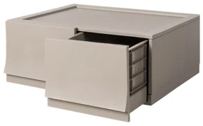 Modulárny úložný box Wave twin Wood bez koliesok 54,6 x 43,4 x 22 cm, široký - 2 zásuvky