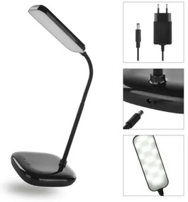 LED Stmievateľná flexibilná stolná lampa LED/12W/230V 3000K/4000K/6500K čierna