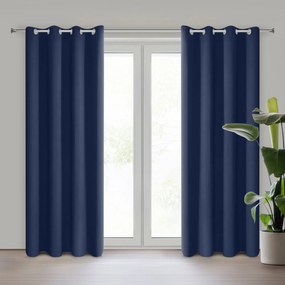 ZATEMŇOVACÍ ZÁVES NA KRÚŽKOCH ADLEY 135X250 CM TMAVOMODRÁ