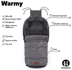 PETITE&MARS - Detský fusak 4v1 WARMY čierna