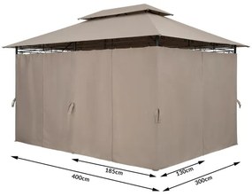 Záhradný Altánok Pavilón TOPAS 4x3m - hnedá