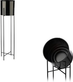 KOVOVÝ KVETINÁČ SO STOJANOM DARK 95X21 CM ČIERNA