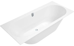 VILLEROY &amp; BOCH Oberon 2.0 pravouhlá vaňa z materiálu Quaryl, odtok v strede, 1800 x 800 x 470 mm, biela alpská, UBQ180OBR2DV-01