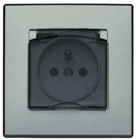 GPH-1LZ Zásuvka odolná voči striekajúcej vode strieborná metalíza