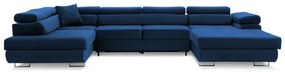 Rohová rozkladacia sedacia súprava RIGATTO II PRO 1 Ľavá Namornícka modrá