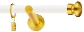 Dekorstudio Garniža jednoradová FLAT zlatá MIX biela-matná 19mm Dĺžka: 140cm, Typ príslušenstva: Krúžky tiché so štipcami