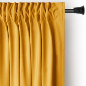 Žltý zamatový dimout záves 140x245 cm Pleat – Restilo