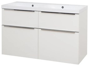 Mereo Mereo, Mailo, kúpeľňová skrinka s umývadlom z liateho mramoru 121 cm, chrómové madlo, MER-CN513M
