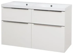 Mereo Mereo, Mailo, kúpeľňová skrinka s umývadlom z liateho mramoru 121 cm, chrómové madlo, MER-CN513M