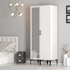 Šatníková skriňa Kiara RR (biela). Akcia -15%. Vlastná spoľahlivá doprava až k Vám domov. 1088545