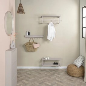 Svetlosivý kovový nástenný vešiak s poličkou Marco – Spinder Design