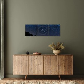 Obraz nočnej oblohy (s hodinami) (90x30 cm)